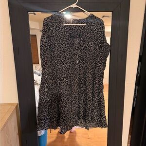 Free People Black Floral Mini Dress